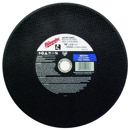 Milwaukee 14" x 3/32" x 1" Cut-Off Wheel (Type 1) 49-94-1415